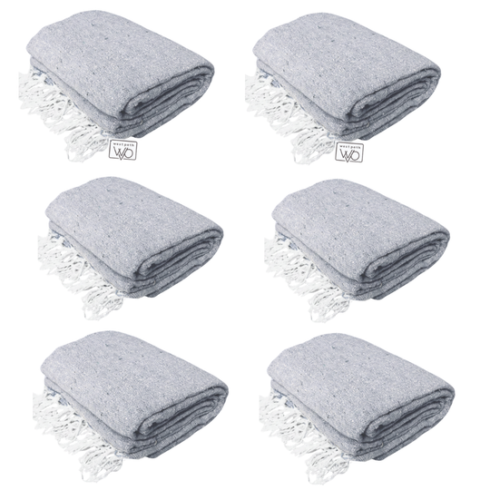 Solid Grey Mexican Blanket