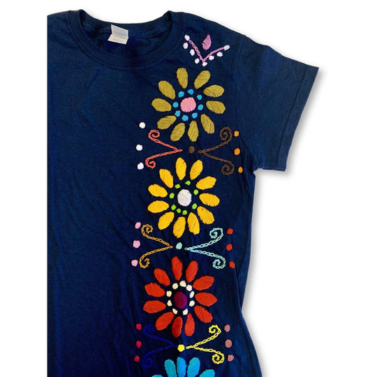 Luzy Hand Embroidered Fitted T-Shirt - Mexico