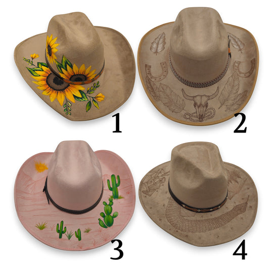 Mexican Etched Cowboy Hat | Artisan Western Design styles