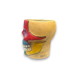 Mexican Handcrafted Skull Planter | Unique Small Flower Pot for Home Decor - hand-painted colorful skull planter from Guanajuato, small decorative flower pot