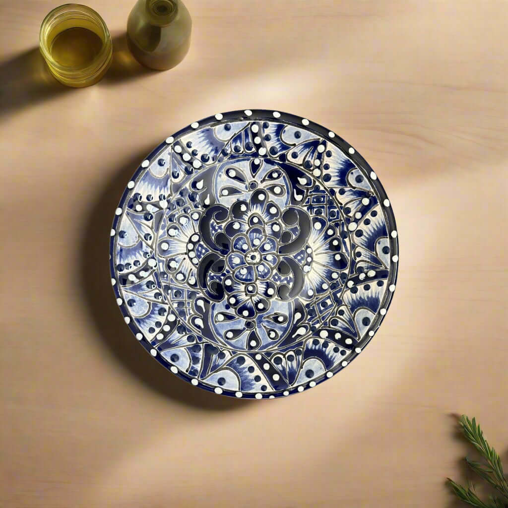6" Talavera Blue & White Plate | Mexican Style