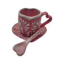 Pink Talavera Heart Mug Set - white background product view 4