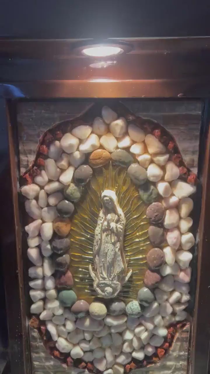 Handcrafted Virgin Mary Water Fountain | Mexican Artisan Garden Decor (Large)