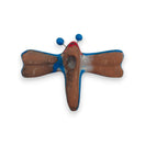 Set of 2 Talavera Dragonfly Wall Figurines | Mexican Folk Art - hand-painted blue orange green dragonfly ceramic wall decor