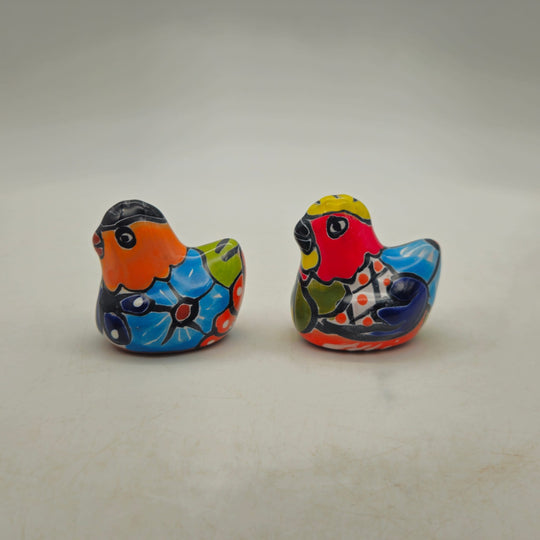 Set of 2 Talavera Chicken Figurines — TGH-3184; actual product against its original background.