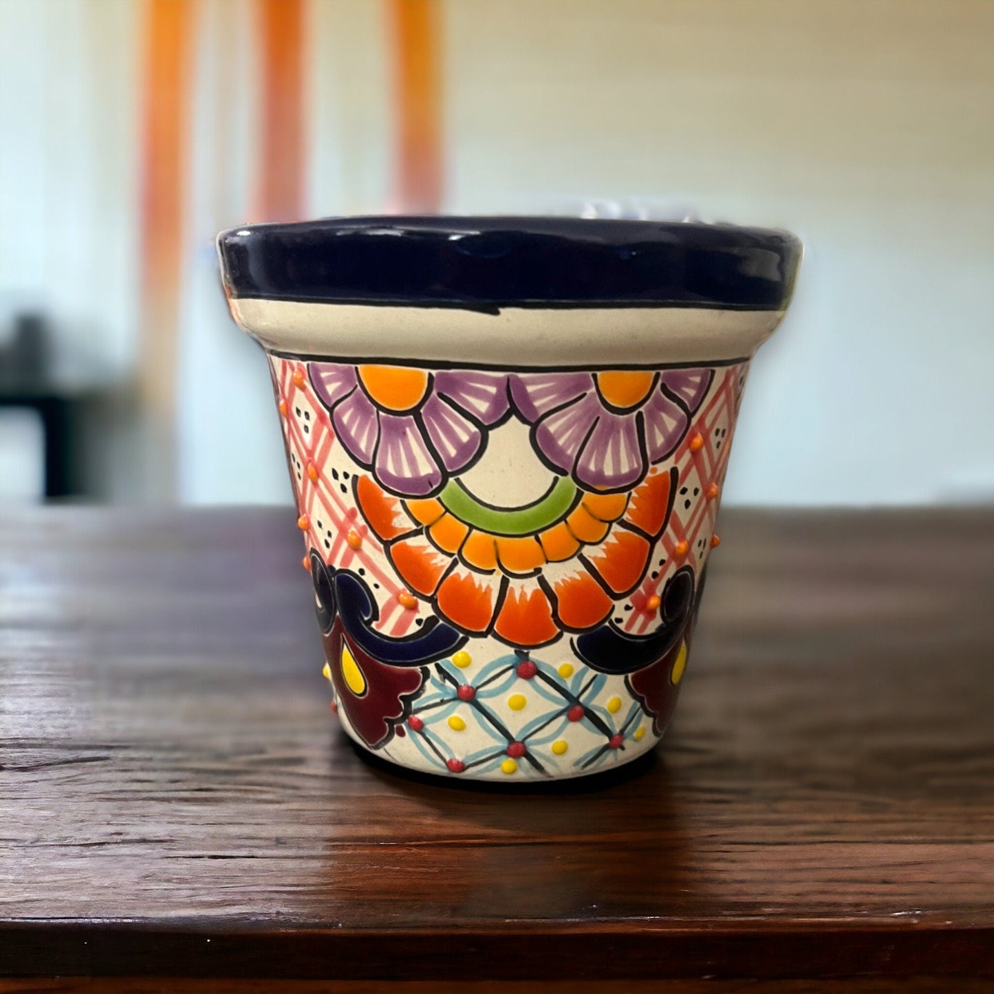 Set of 3 Colorful Talavera Flower Pot Set | Hand-Painted Mexican Planters