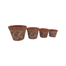 Set of 4 Talavera Flower Pots - white background product view 3