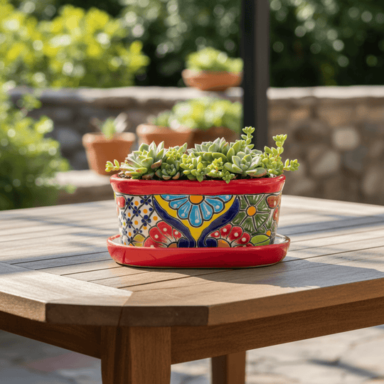 Small Talavera Flower Pot - lifestyle product view 2
