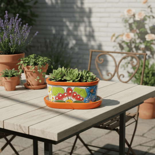 Small Talavera Flower Pot - lifestyle product view 3
