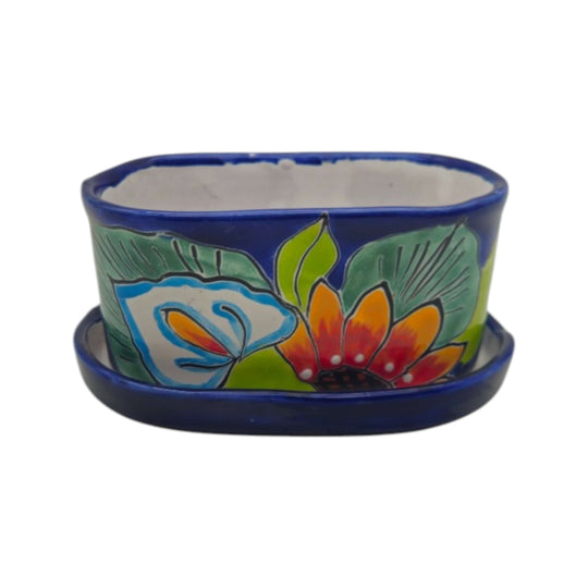 Small Talavera Flower Pot - white background product view 6