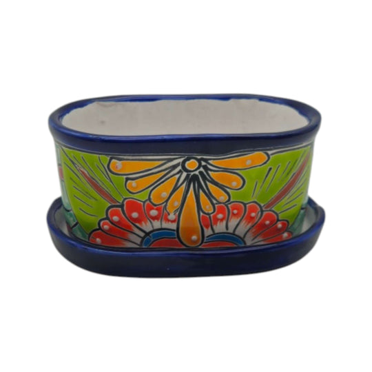 Small Talavera Flower Pot - white background product view 7