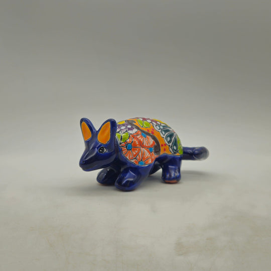 Talavera Armadillo Figurine — TGH-5463; actual product against its original background.