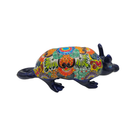 Talavera Armadillo Statue - white background product view 3
