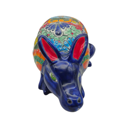 Talavera Armadillo Statue - white background product view 4