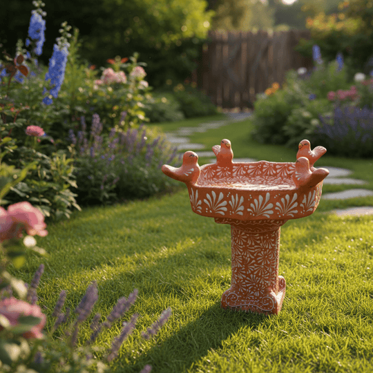 Talavera Bird Bath - lifestyle product view 3