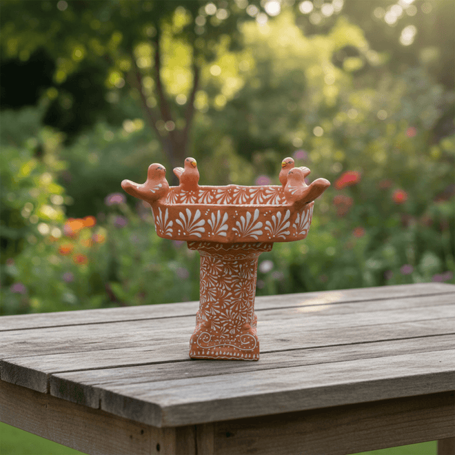 Talavera Bird Bath - lifestyle product view 1