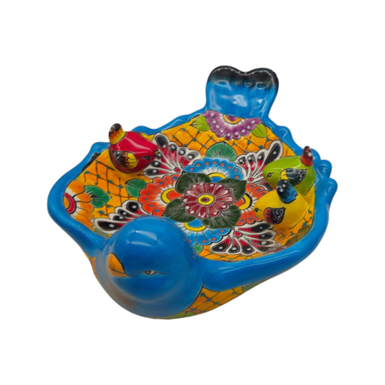 Talavera Bird Bath - white background product view 4