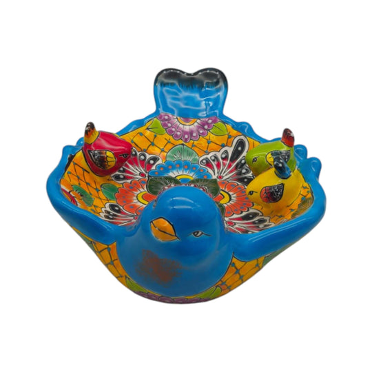 Talavera Bird Bath - white background product view 6