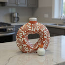 Talavera Brown & White Heart Decanter | Hand-Painted Ceramic Art on countertop