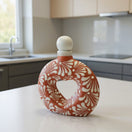 Talavera Brown & White Heart Decanter | Hand-Painted Ceramic Art