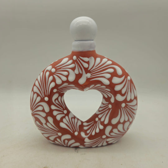 Talavera Brown & White Heart Decanter — TGH-6484; actual product against its original background.
