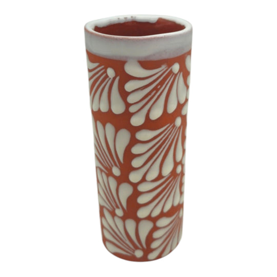 Talavera Brown & White Drinkware Set | Handmade Pitcher & Cups - Hand-painted ceramic vase
