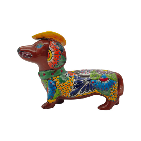 Talavera Dachshund Statue - white background product view 6