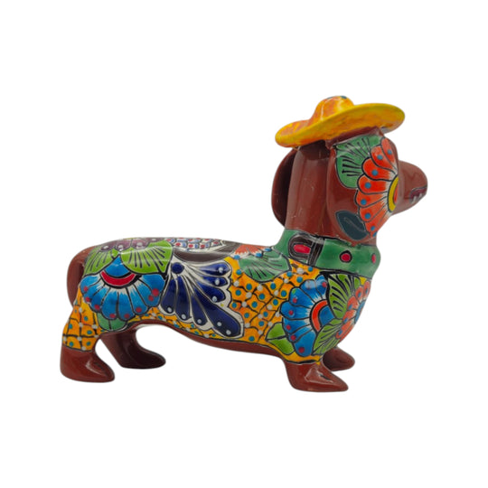 Talavera Dachshund Statue - white background product view 5