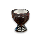 Talavera Skull Face Planter | Hand-Painted Day of the Dead Pottery - hand-painted Mexican skull planter with ribcage base