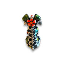 Talavera Day of the Dead Dog | Handcrafted Mexican Pottery Statue (Medium) - vibrant black ceramic dog statue with floral Day of the Dead patterns