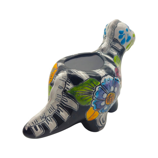 Talavera Dinosaur Planter | Day of the Dead Brachiosaurus.