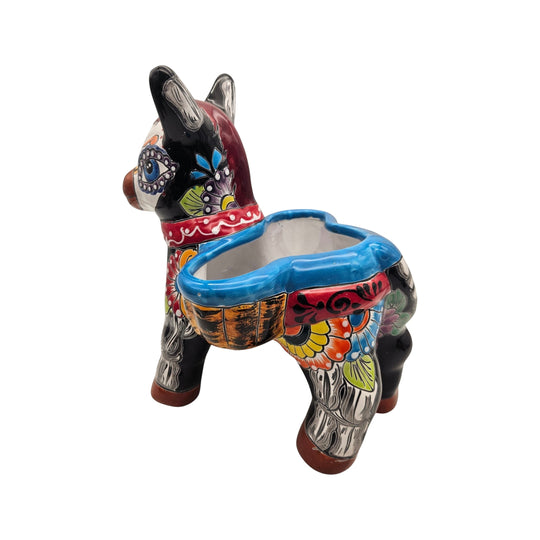 Talavera Donkey Planter | Colorful Day of the Dead Art in vibrant colors