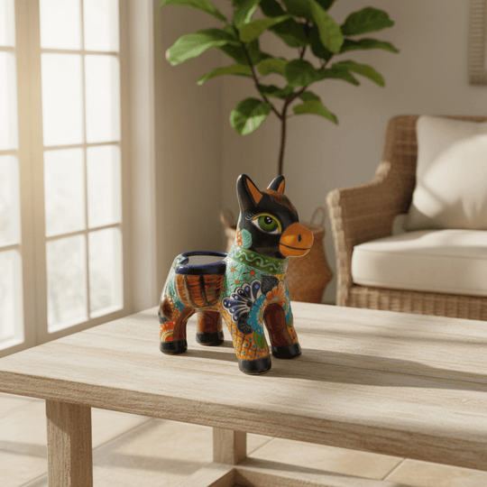 Talavera Donkey Planter - lifestyle product view 1