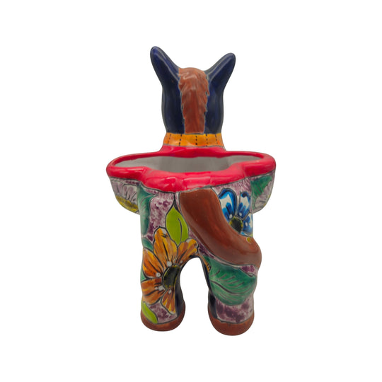Talavera Donkey Planter | Vibrant Mexican Burro Pot back view