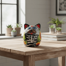 Talavera Fat Cat Planter - lifestyle product view 2