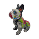Talavera French Bulldog Statue | Day of the Dead Design with vibrant colors