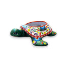 Talavera Sea Turtle Planter | Hand-Painted Mexican Ceramic Pot - colorful hand-painted turtle planter with traditional Talavera floral patterns