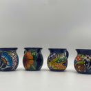 Talavera Dinnerware Set | 34-Piece Mexican Tableware for 8 - four hand-painted colorful Talavera mugs from Guanajuato, lead-free glazed artisanal set
