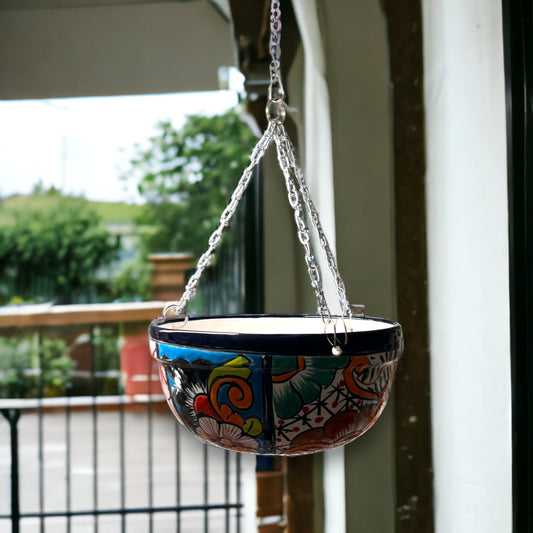 Talavera Hanging Flower Pot | Artisan Crafted Planters