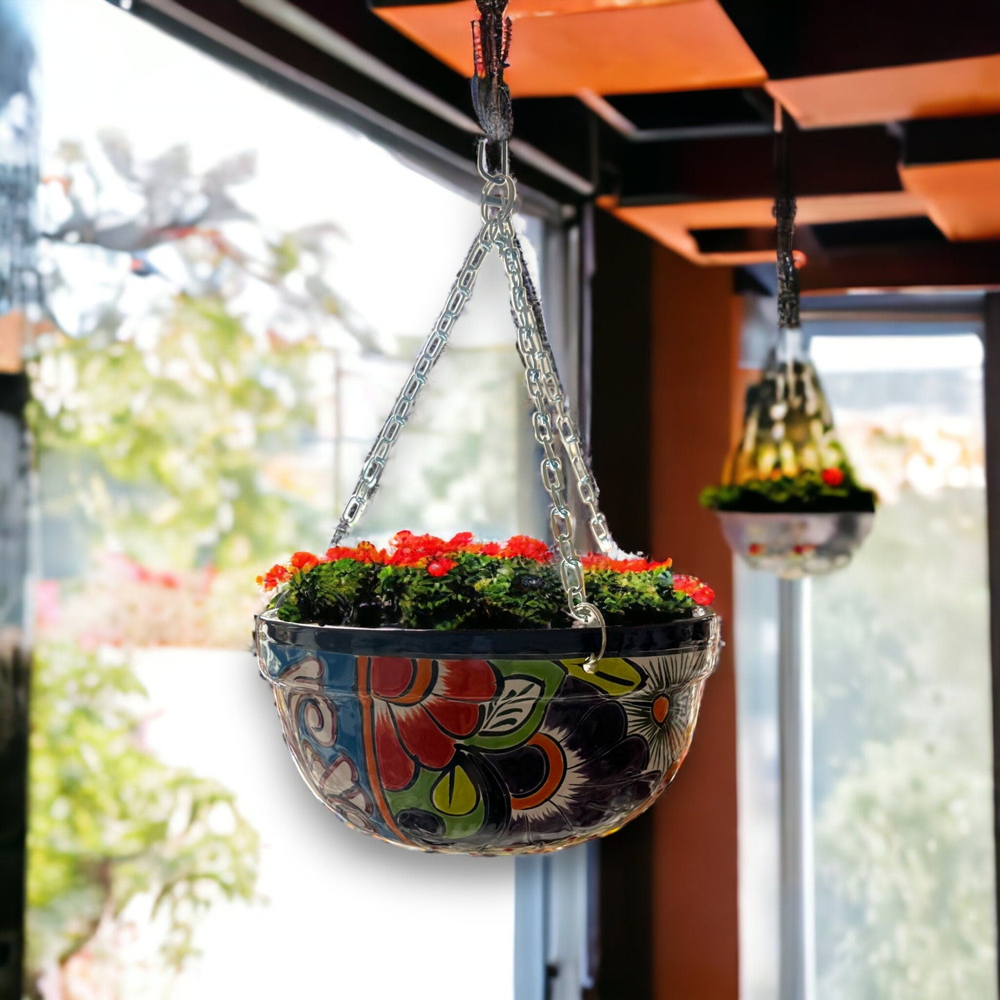 Talavera Hanging Flower Pot | Artisan Crafted Planters