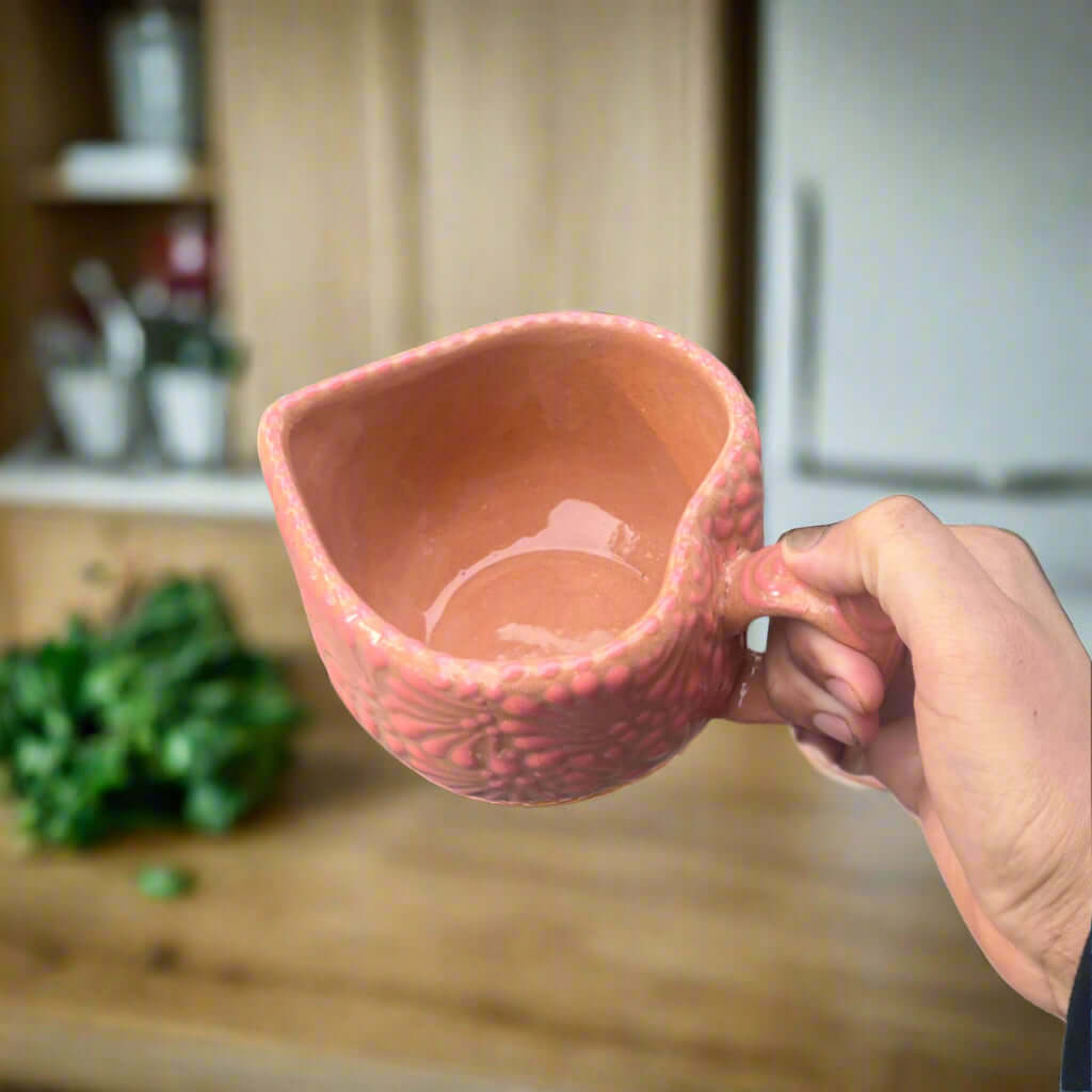 Talavera Heart Mug | Hand-Painted Pink Coffee Cup
