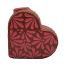Talavera Heart Vase | Pink Monarch Butterfly Design featuring pink floral patterns on a heart-shaped ceramic vase.