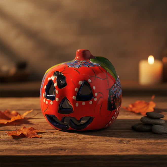 Talavera Jack-O'-Lantern Statue - lifestyle product view 1