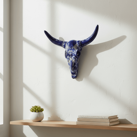 Talavera Longhorn Skull Wall Art - lifestyle product view 1
