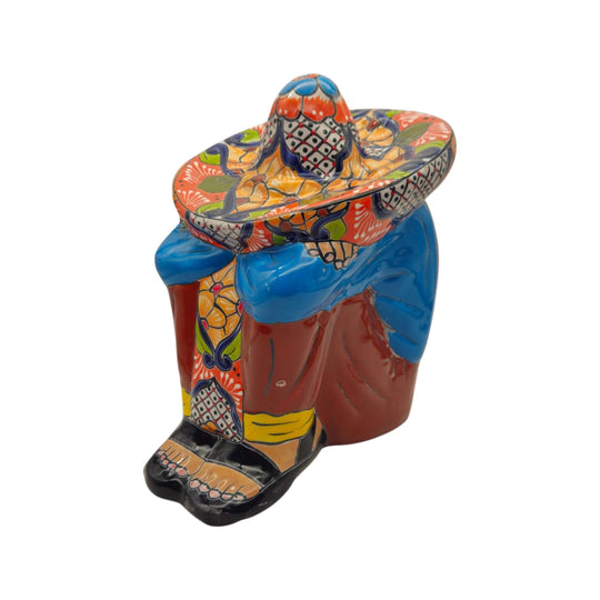Talavera Panchito Sleeping Man Figurine - white background product view 9