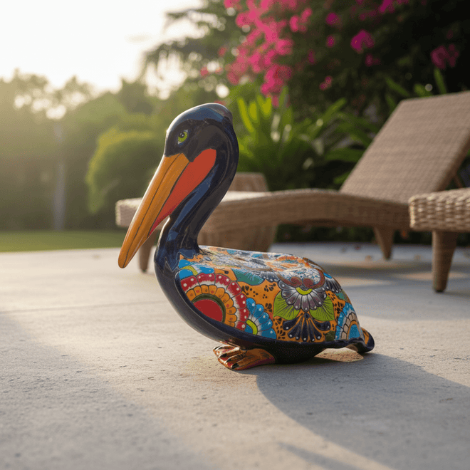 Talavera Pelican Statue - lifestyle product view 1
