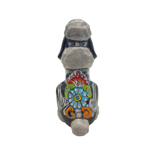 Talavera Poodle Statue | Day of the Dead Ceramic Art from above