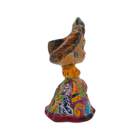 Talavera Frida Statue/ Planter - white background product view 7