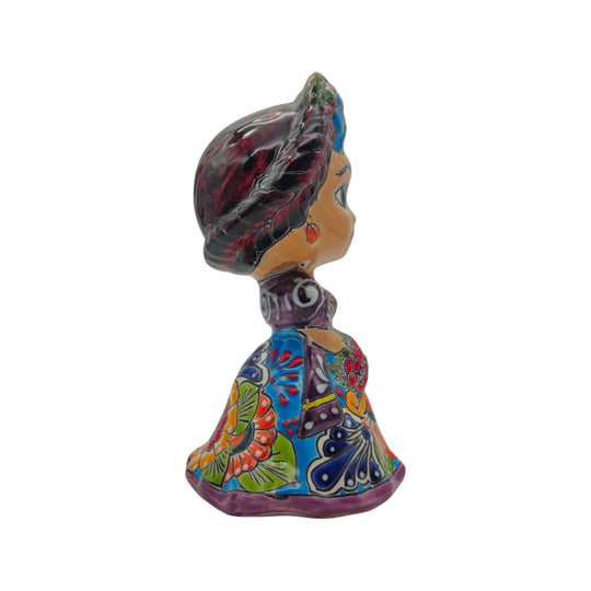 Talavera Frida Statue/ Planter - white background product view 3