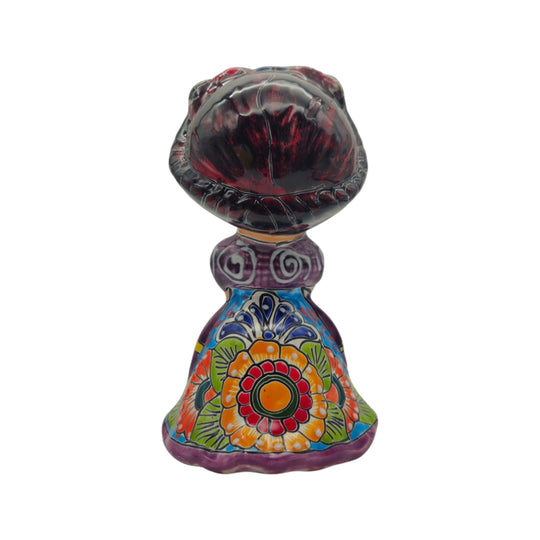 Talavera Frida Statue/ Planter - white background product view 4